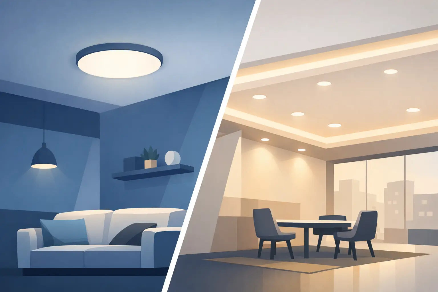 Surface Lights vs Integrated Ceiling Lighting